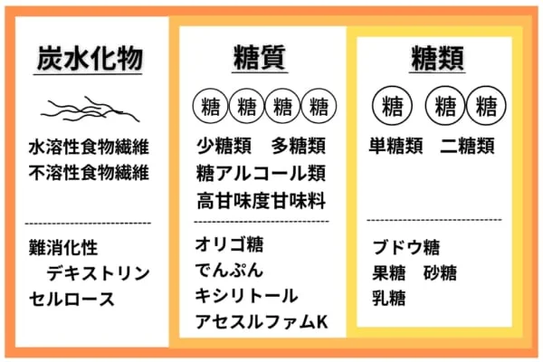 炭水化物・糖質・糖類の違い