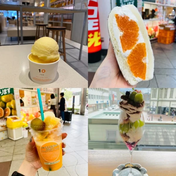 アイス、フルーツサンド、ジュースにパフェなどなど。ちなみに、ここまで食べてまだ午前中。昼も夜もおいしいものはまだまだ続く。 