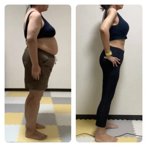 88kg→56kgの変化の様子