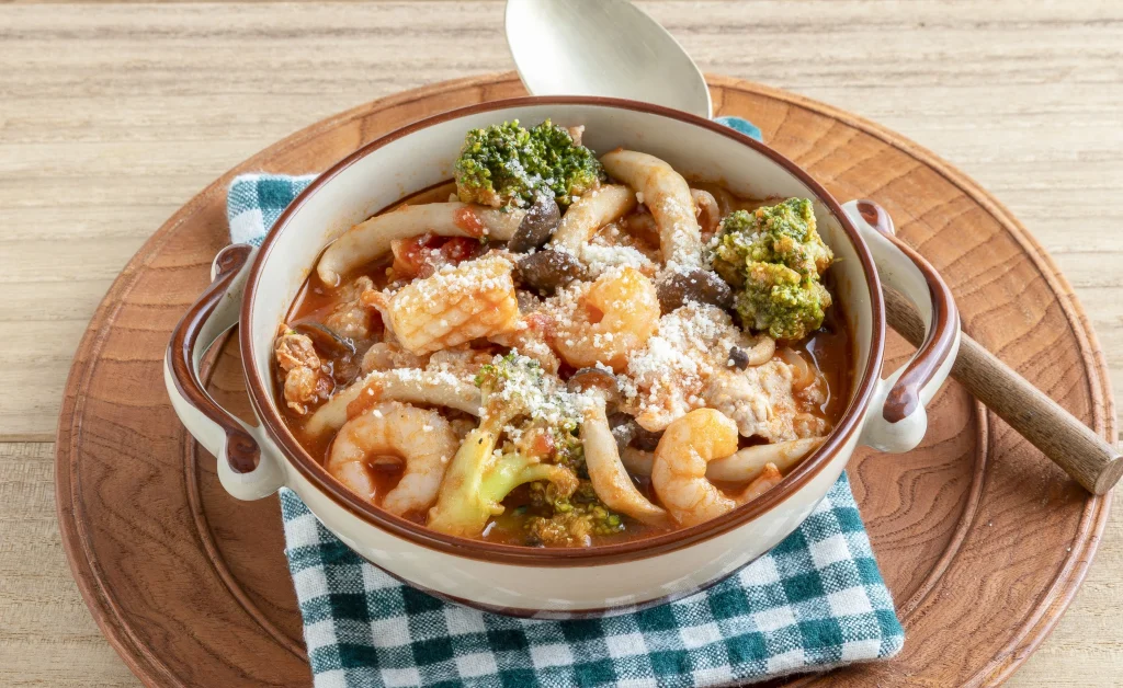 豚もも肉とシーフードのトマトシチュー