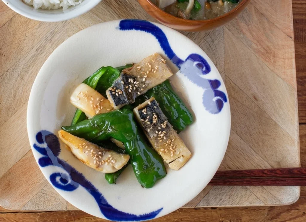 サバとピーマンのみりん焼き