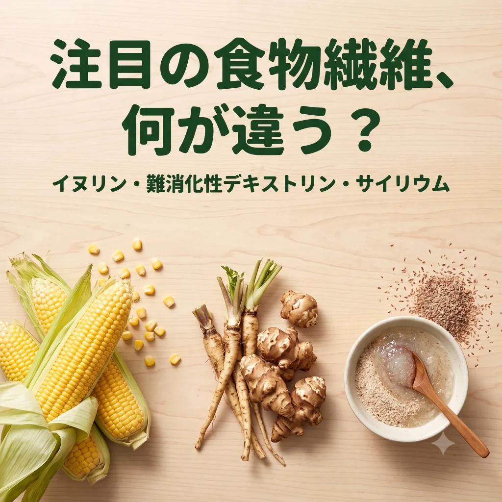 注目の食物繊維3つの違いとは？「イヌリン」「難消化性デキストリン」「サイリウム」